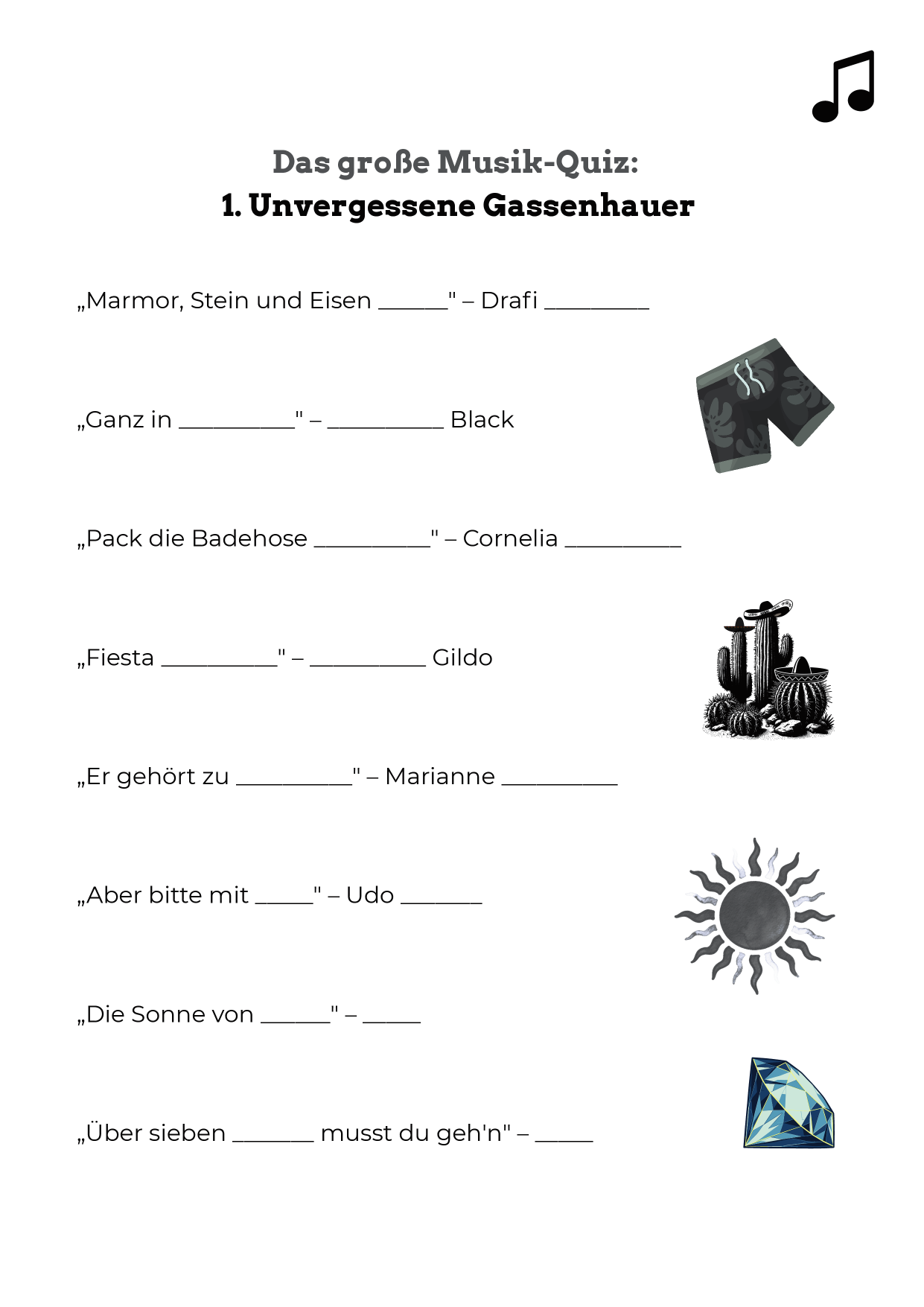 Musik-Quiz: Unvergessene Gassenhauer