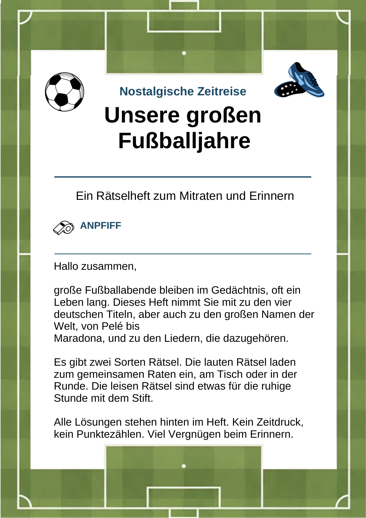 Anpfiff – so funktioniert das Rätselheft